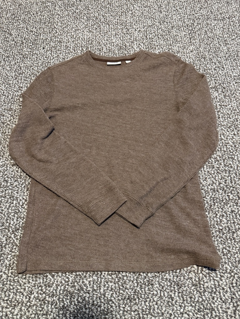 Men's Crewneck Rib-Knit Sweater in Taupe